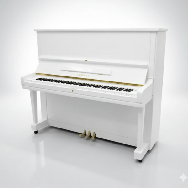 Yamaha U3 Glossy White Piano With Bench Serial No 713131