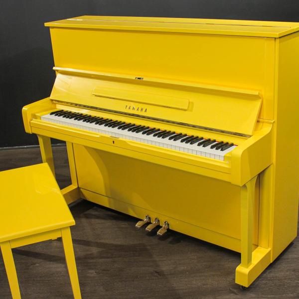 Yamaha U1 Upright Piano | Yellow Finish | Used Pianos Dubai