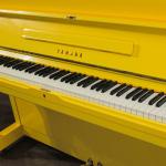 Vibrant Yellow Yamaha U1 Upright Piano With Matching Bench