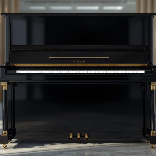 Atlas A22H Upright Piano in Black High Gloss