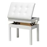 Wooden Height Adjustable Piano Bench - White