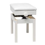 Wooden Height Adjustable Piano Bench - White