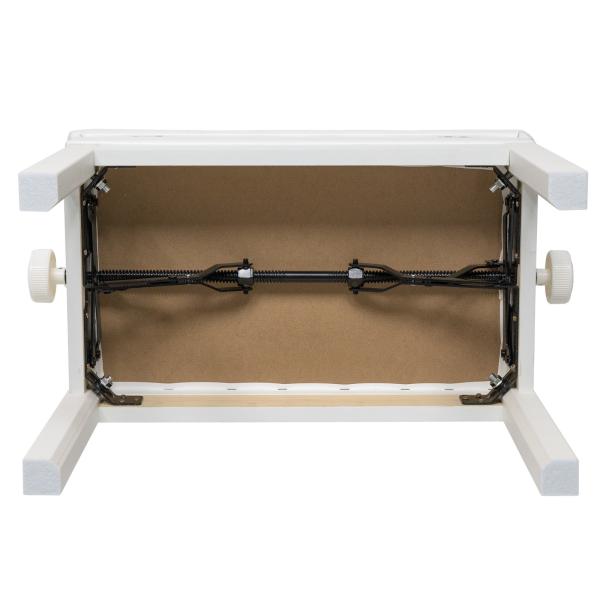 Wooden Height Adjustable Piano Bench - White