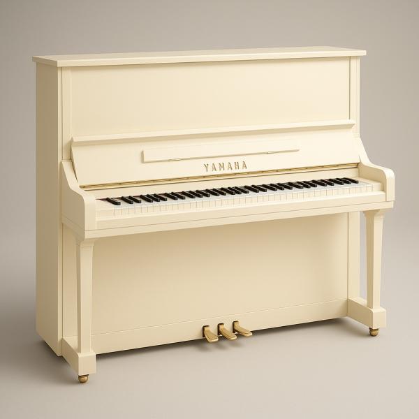 Yamaha U1 Upright Piano In Beige White Finish – Made in Japan